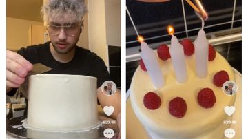 El video donde recrea el emoji de pastel de cumpleaños fue un éxito en TikTok, por lo que sus seguidores le pidieron que continuara haciendo réplicas.