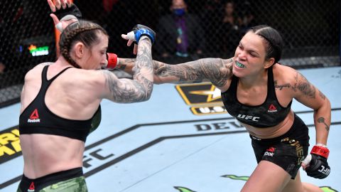 Amanda Nunes celebró con su bebé su victoria sobre Megan Anderson