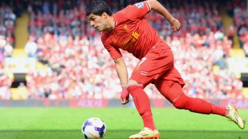 Luis Suárez jugando para el Liverpool