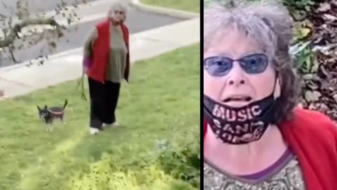 VIDEO: Califican como "Karen" a anciana fisgona que invadió propiedad para reprender a niños