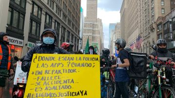 Deliveristas de Nueva York se toman las calles para exigir justicia, protecciones y seguridad