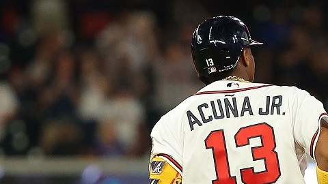 Ronald Acuña Jr. conectó su primer cuadrangular de la temporada 2022.
