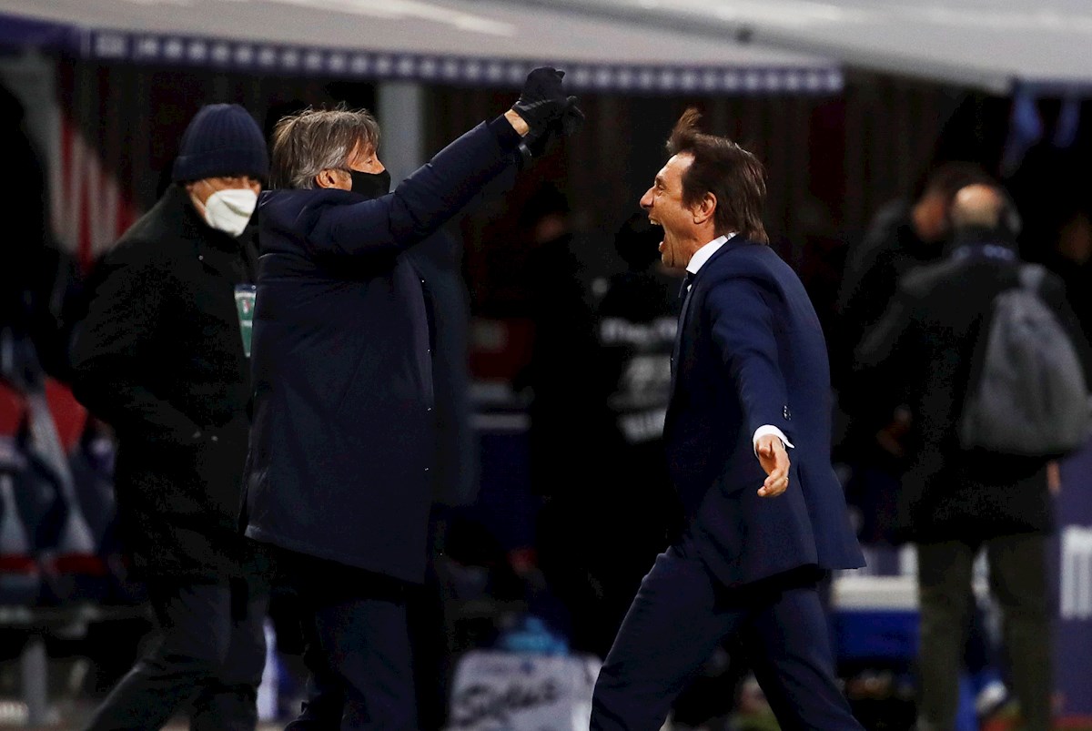 El técnico de Inter estalló en alegría este sábado.