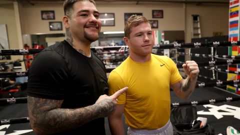 Canelo Álvarez junto al pugilista Andy Ruíz.