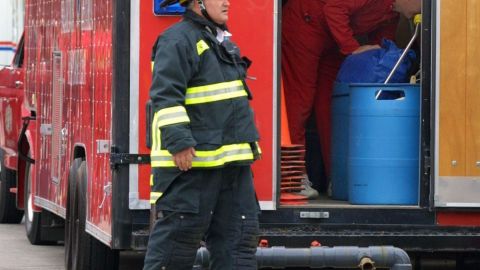 Bombero en acción.