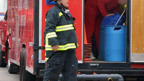 Bombero en acción.