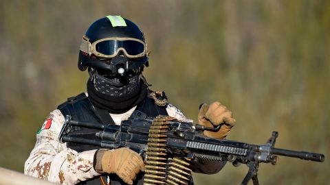 A member of the National Guard keeps watch at La Mora ranch, in Bavispe, Sonora State, Mexico, on January 12, 2020 where Mexican President Andres Manuel Lopez Obrador will meet with relatives of the Mormon massacre victims. - The November 4 ambush in which nine US women and children where killed, happened on an isolated dirt road in a region known for turf wars between drug cartels fighting over lucrative trafficking routes to the United States. (Photo by Alfredo ESTRELLA / AFP) (Photo by ALFREDO ESTRELLA/AFP via Getty Images)