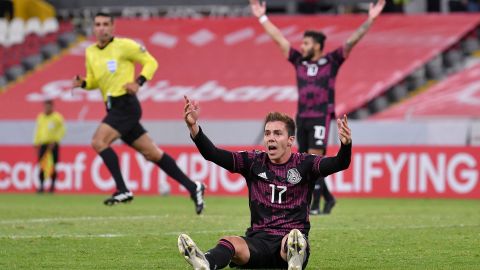 Sebastián Córdova durante el Preolímpico varonil de la CONCACAF 2021.