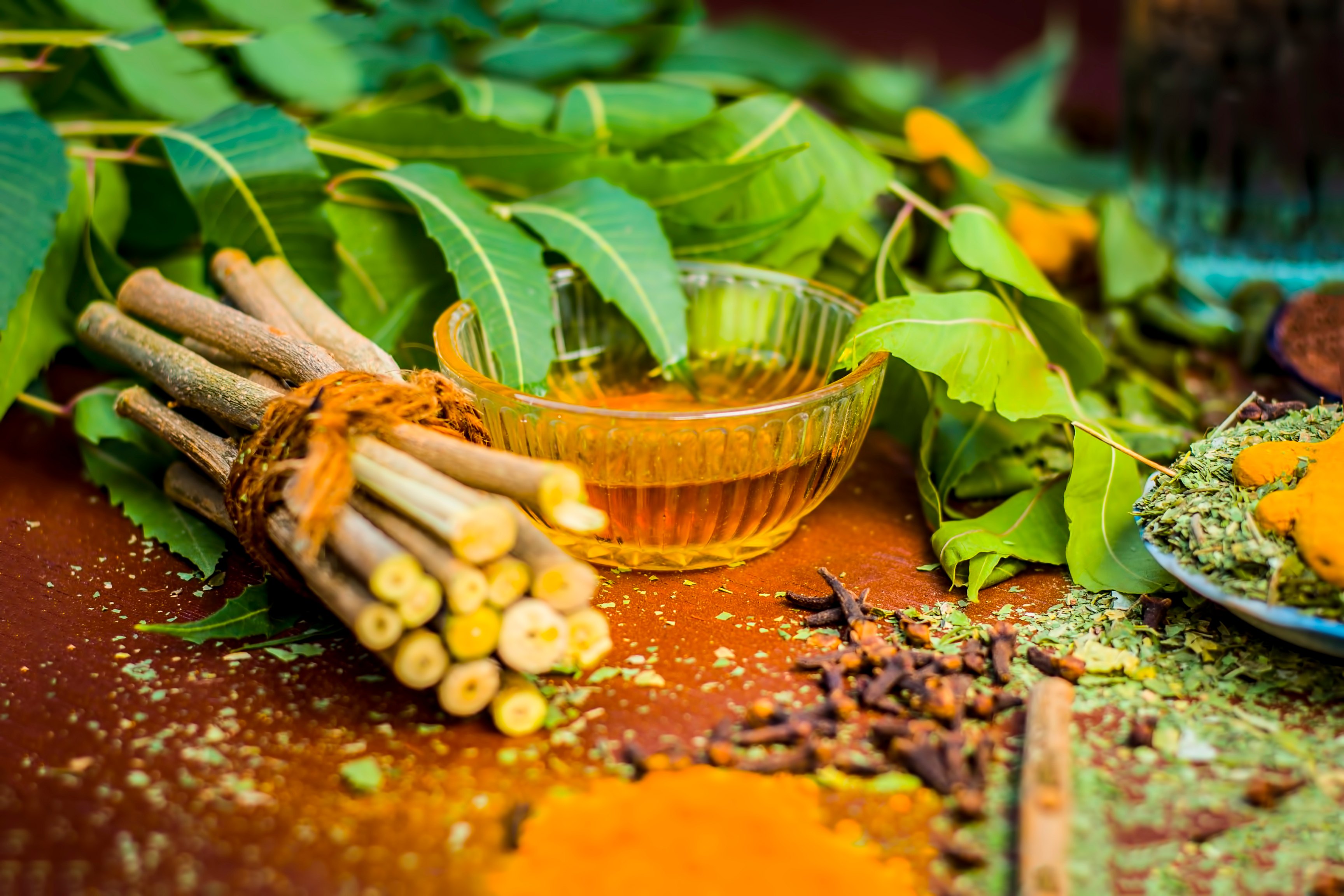 Infusión de hojas de neem