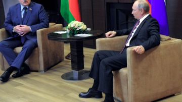 Putin y Lukashenko en Sochi, Rusia.