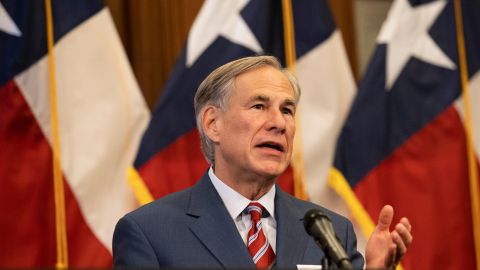 AUSTIN, TX - MAY 18: (EDITORIAL USE ONLY) Texas Governor Greg Abbott announces the reopening of more Texas businesses during the COVID-19 pandemic at a press conference at the Texas State Capitol in Austin on Monday, May 18, 2020. Abbott said that childcare facilities, youth camps, some professional sports, and bars may now begin to fully or partially reopen their facilities as outlined by regulations listed on the Open Texas website. (Photo by Lynda M. Gonzalez-Pool/Getty Images)