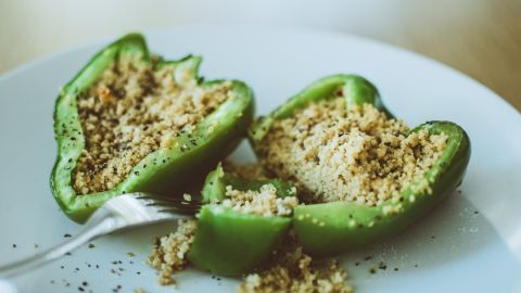 Pimiento relleno de cuscus