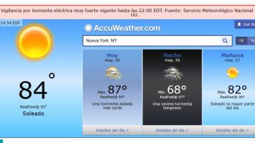 Alerta por fuerte tormenta eléctrica "como tornado" esta tarde y noche en Nueva York