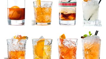 Set,Of,Alcoholic,Cocktail,With,Whiskey,Isolated,On,White,Background