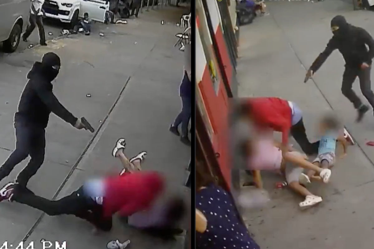 VIDEO: Momento exacto que sicario dispara a hombre frente a 2 niños en Nueva York