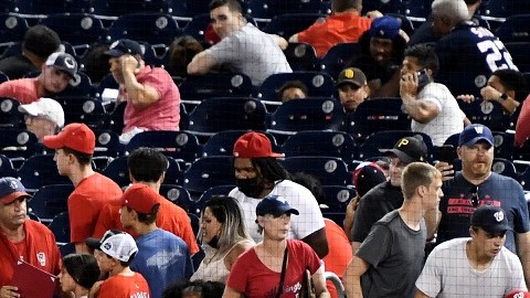 En el Nationals Park se vivieron momentos de terror en la sexta entrada.