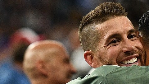 Ramos y Navas celebrando una de las tres Champions que ganaron en el Madrid.
