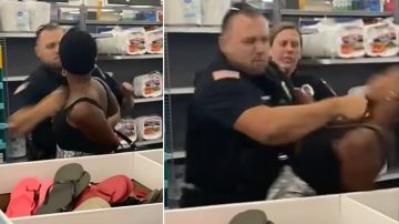 Un policía golpeó a una mujer en un Walmart.