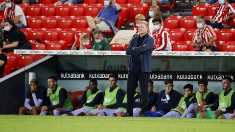 El entrenador del FC Barcelona en la segunda jornada de La Liga española.