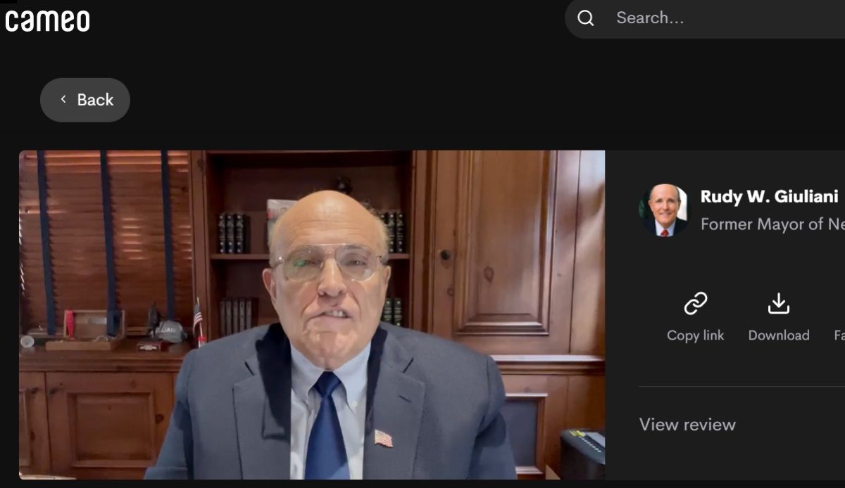 El exalcalde de Nueva York, Rudy Giuliani, ya está en Cameo. 