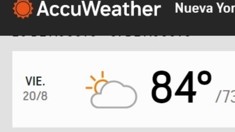 Pronóstico de hoy al lunes en NYC.