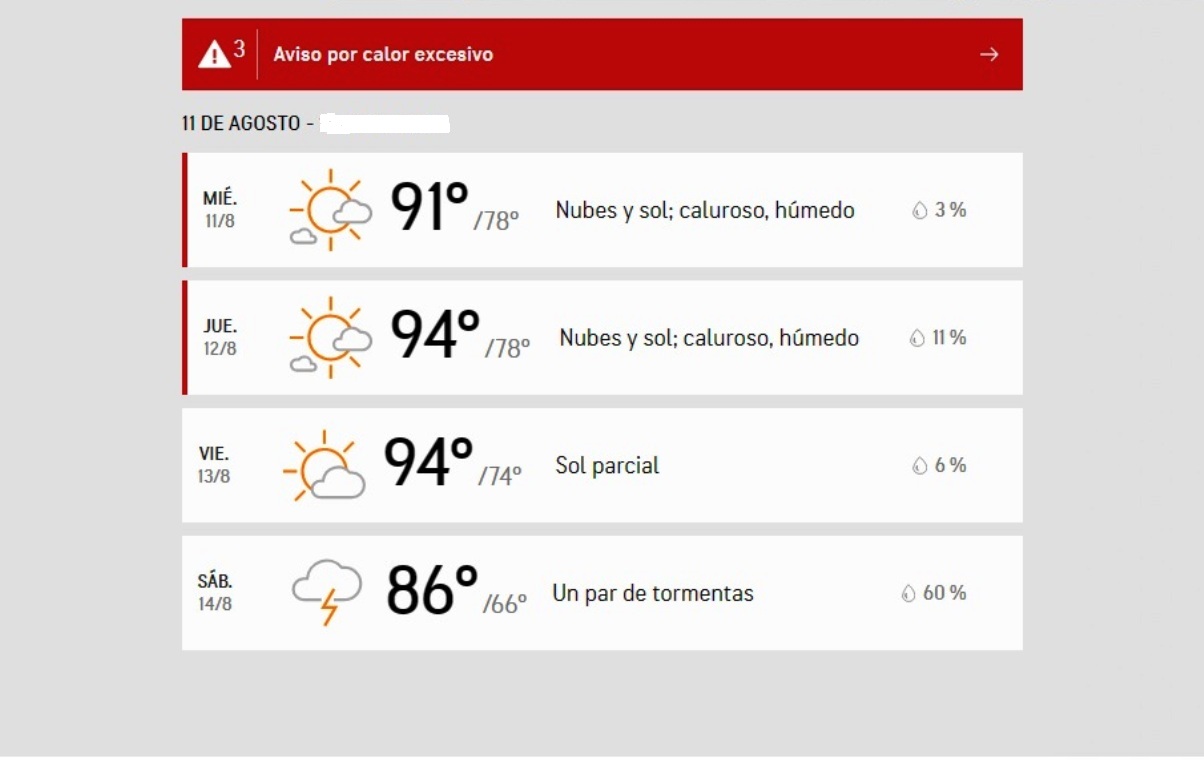 clima para el jueves en new york