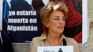 Protesta ayer en Madrid a favor de las mujeres afganas.