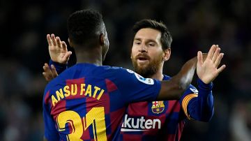 Ansu Fati y Messi