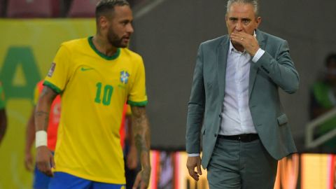 Tite y Neymar Jr.