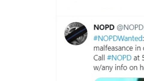 Anuncio del Departamento de Policía de Nueva Orleans.