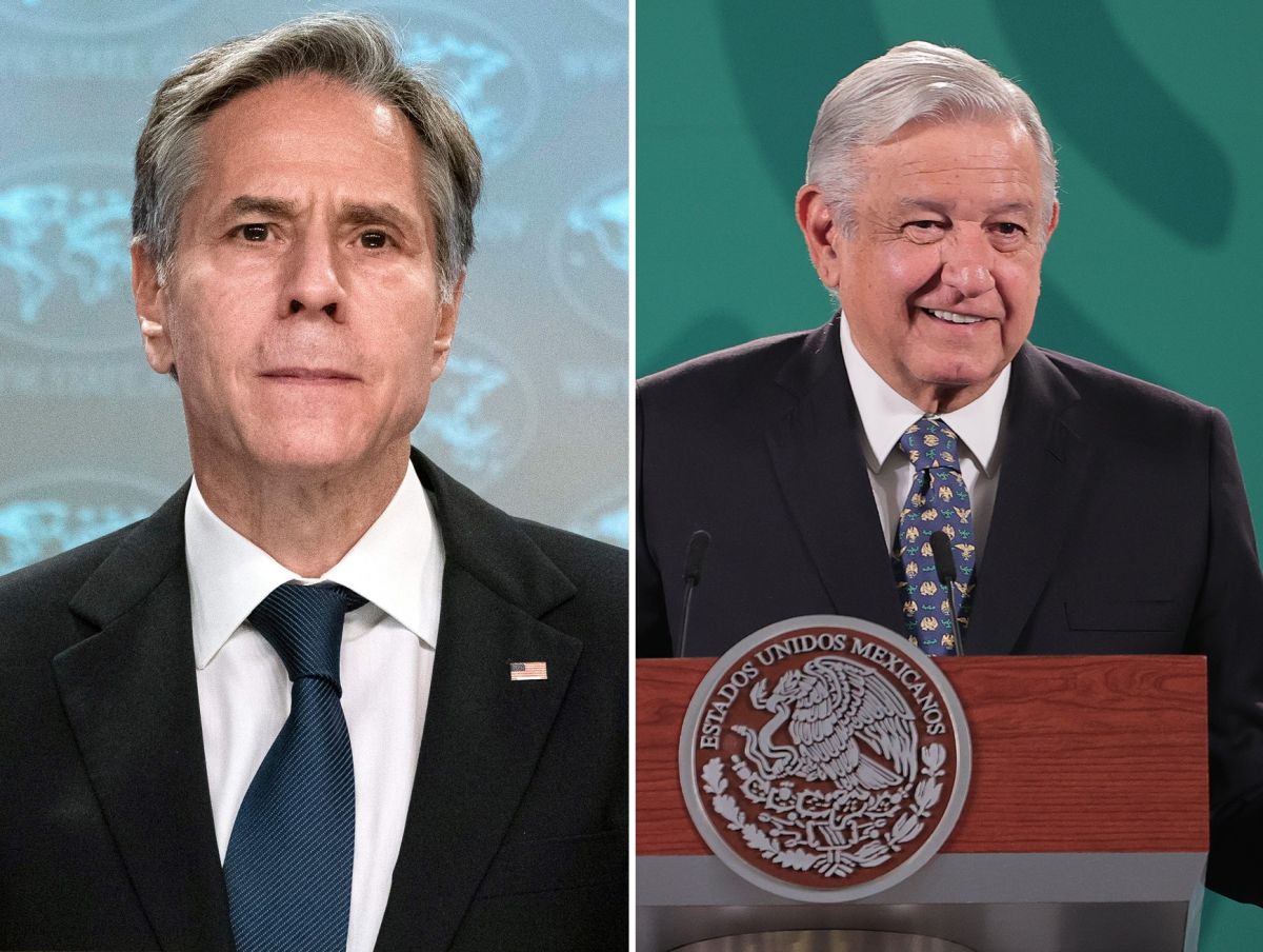 El secretario de Estado, Antony Blinken, y el presidente mexicano Andrés Manuel López Obrador.