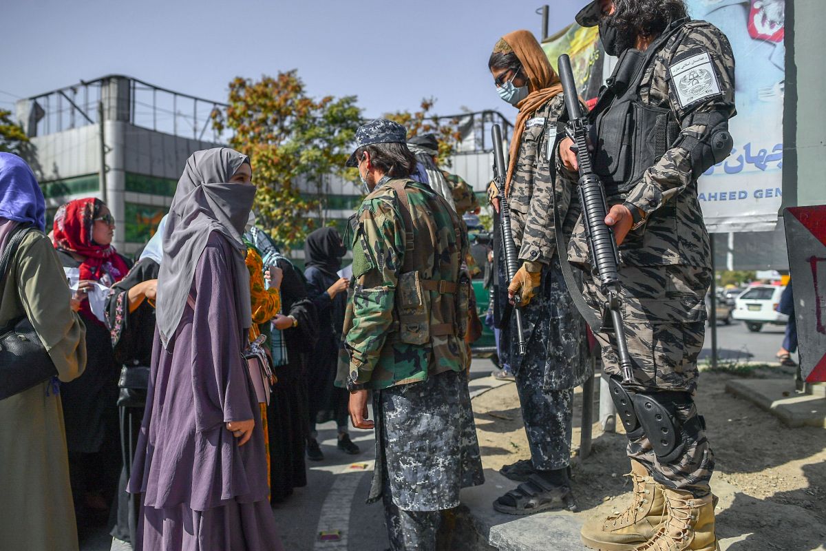 Una protesta este jueves en Kabul, Afganistán, en  reclamo de los derechos de las mujeres.