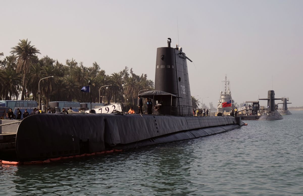 Submarinos en la base naval de Tsoying, en  Kaohsiung, en el sur de Taiwán.  