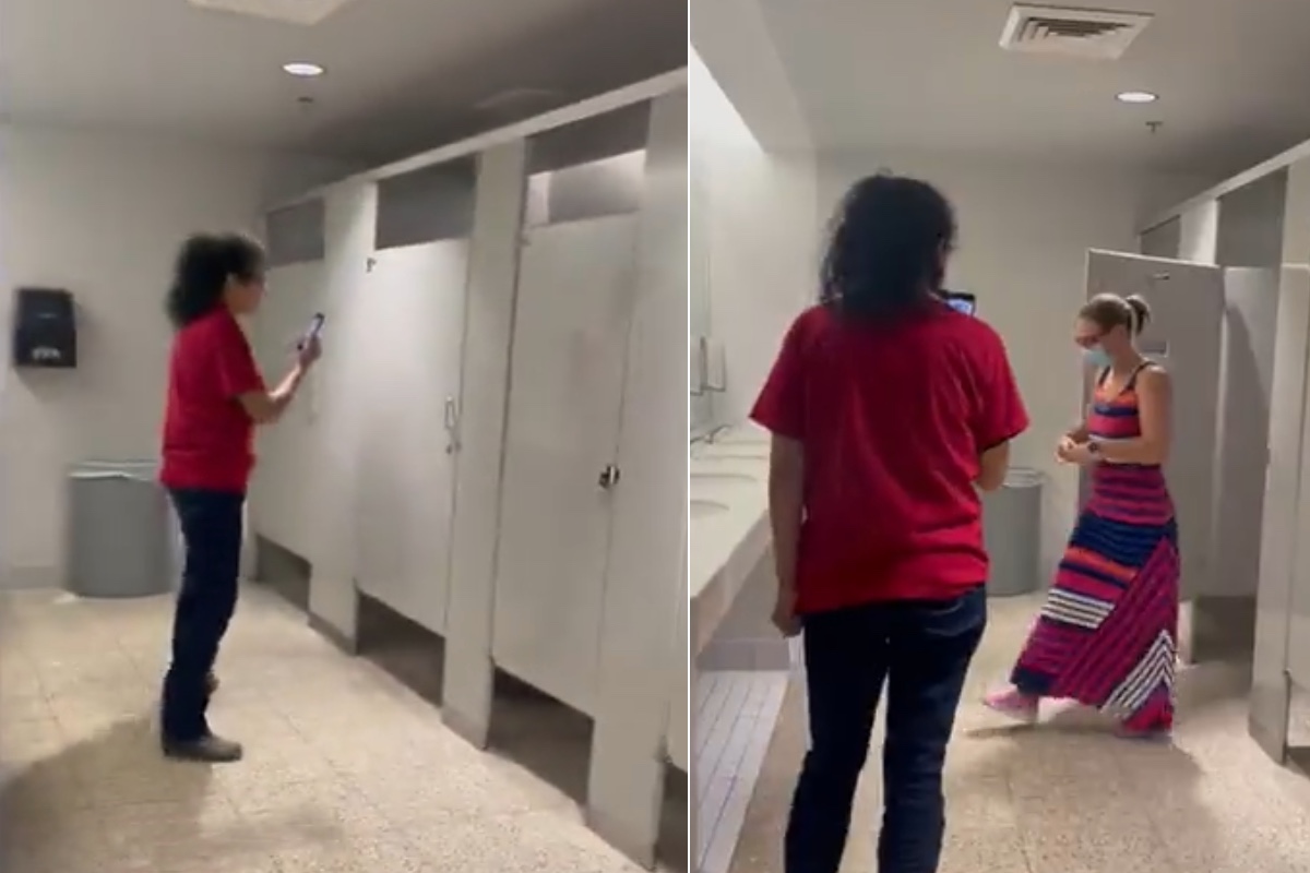 VIDEO: Activista enfrenta a senadora en baño y pide apoyar reforma de Biden para inmigrantes