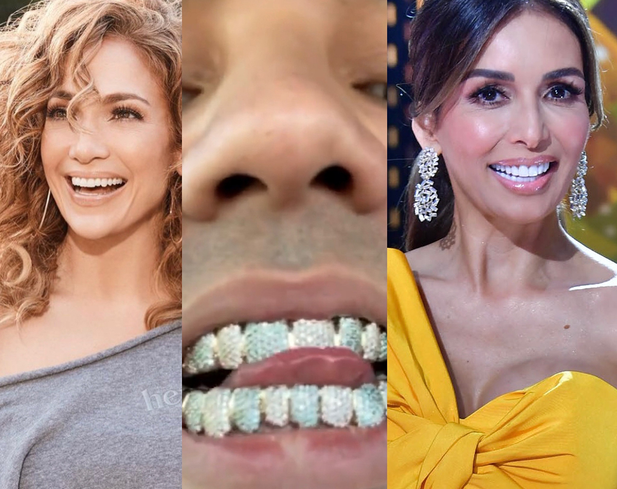 Las sonrisas de Jennifer Lopez, Anuel AA y Giselle Blondet.