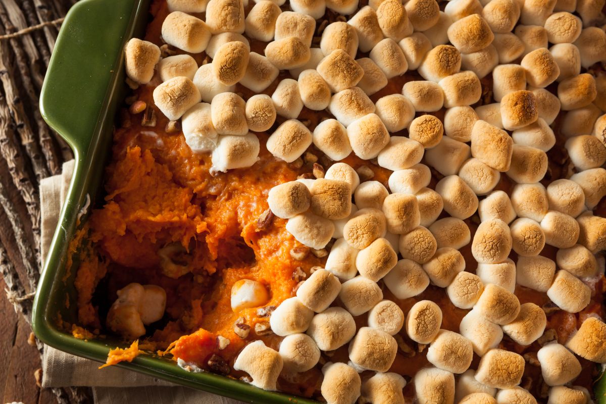 Sweet potato casserole is a must-have holiday garnish.  You can make it on Thanksgiving morning or up to two days before your Christmas dinners and just bake.