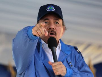 Nicaraguan President Daniel Ortega, speaks to supporters during a rally marking the 40th Anniversary of the National Palace's takeover by the Sandinista guerrillas prior to the triumph of the revolution, in Managua on August 22, 2018. (Photo by INTI OCON / AFP) (Photo by INTI OCON/AFP via Getty Images)