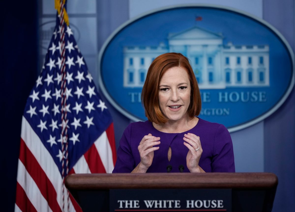 The White House press secretary, Jen Psaki, this Friday in the daily conference with journalists.