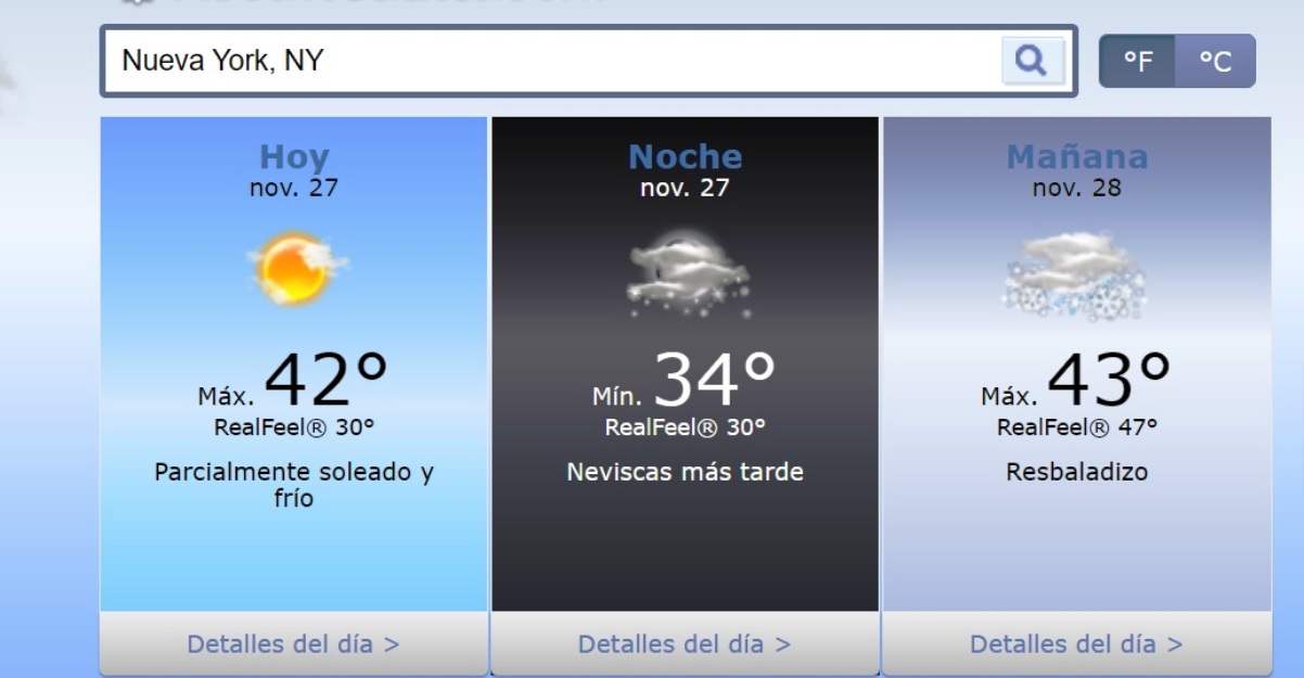 el clima para mañana en nueva york