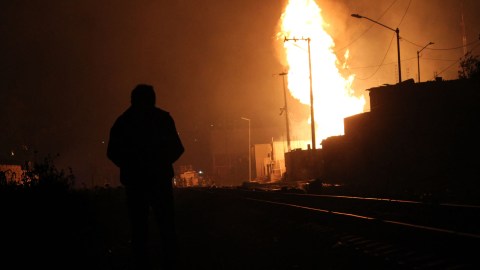 Incendio en mercado de Sonora en México.