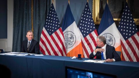 El alcalde De Blasio y el comisionado de Policía Shea realizaron este miércoles su última rueda de prensa sobre las estadísticas del crimen.