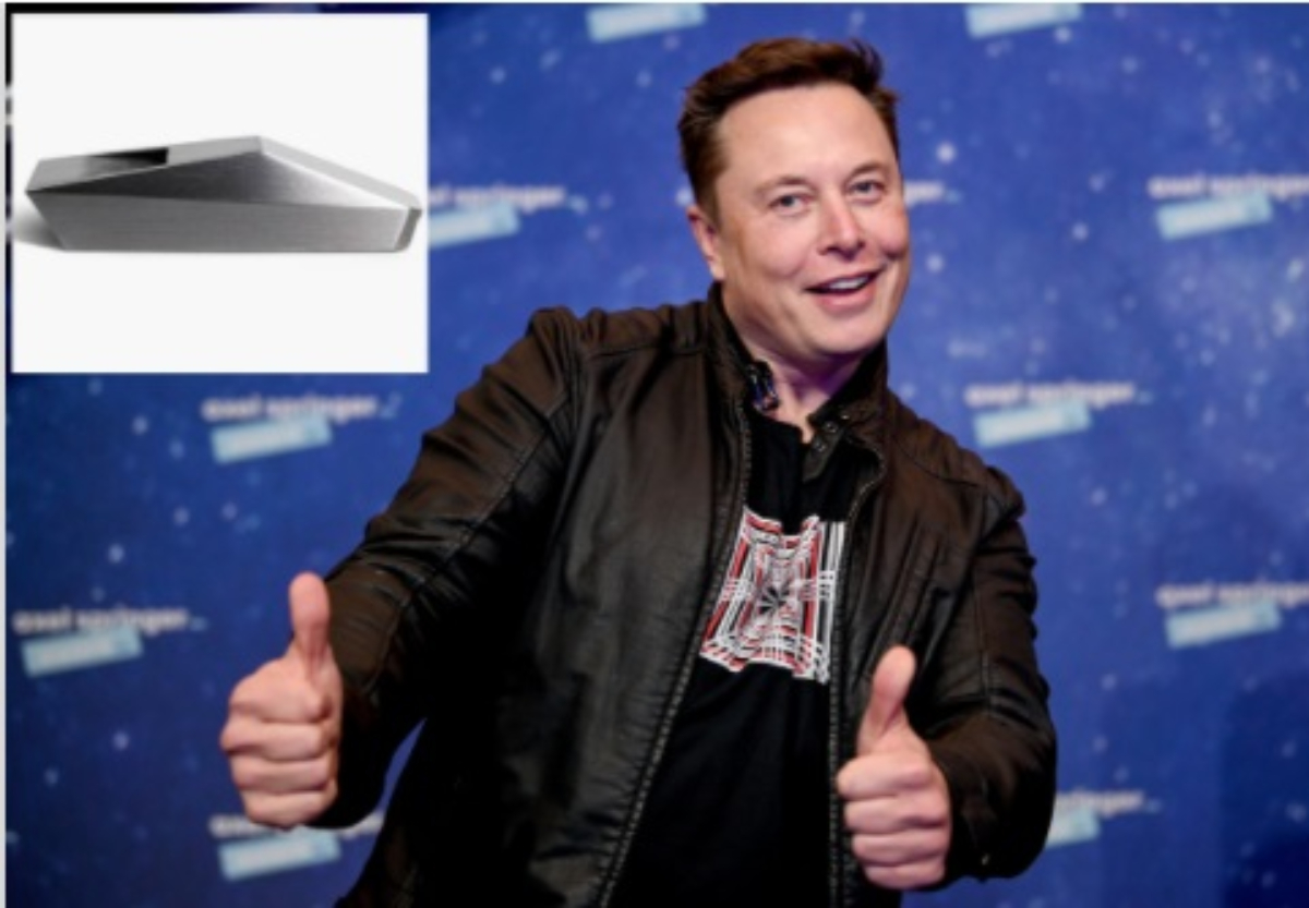 Elon Musk se moque de la chiffonnette d'Apple avec le Tesla Cyberwhistle,  un sifflet en forme de Cybertruck