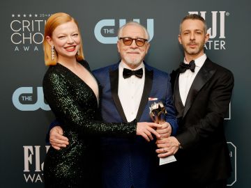 Sarah Snook, Brian Cox y Jeremy Strong de la serie de HBO, 'Succession'.