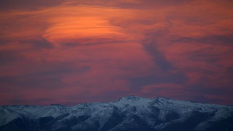 Sun Set In The Sierra Nevada Mountains