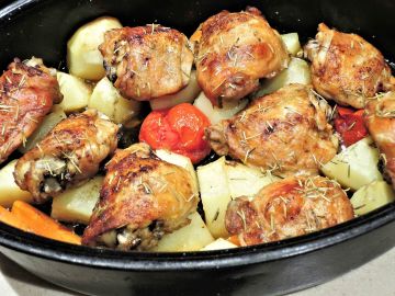 Muslos de pollo asados