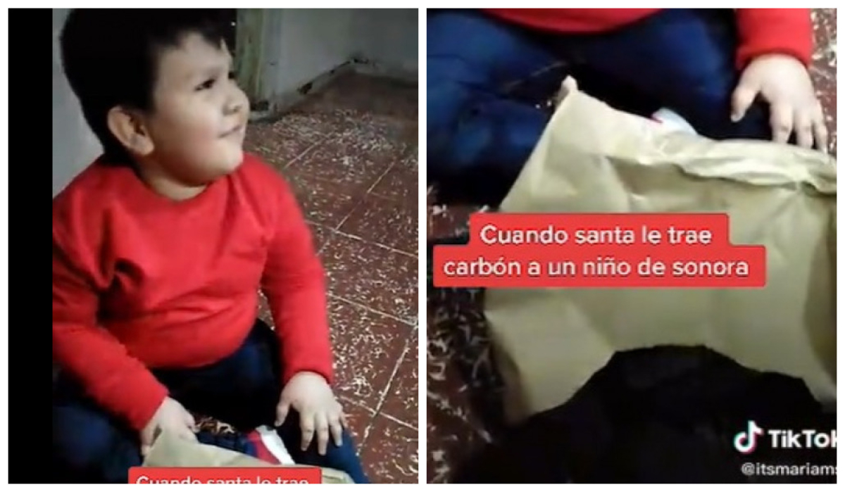 “To make roast carnita”, a child’s reaction goes viral when he receives coal as a Christmas gift