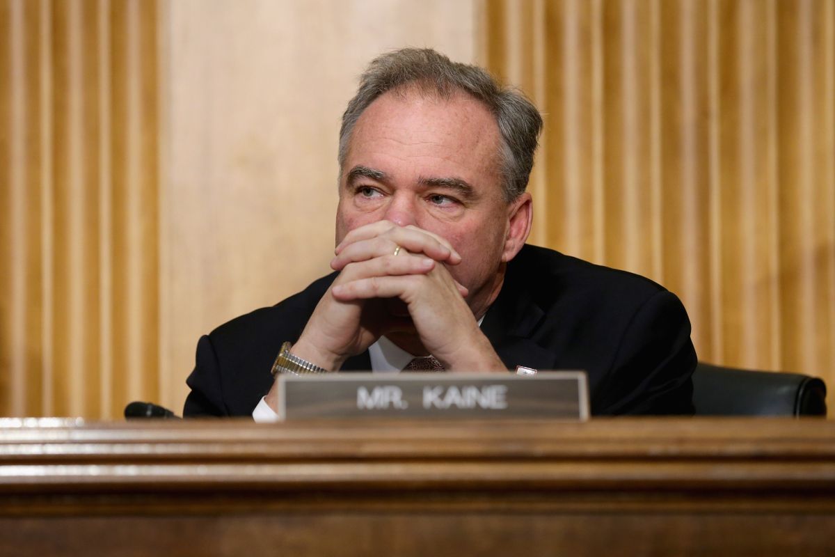 Democratic Senator Tim Kaine has been trapped in his car by a snowstorm for more than 27 hours
