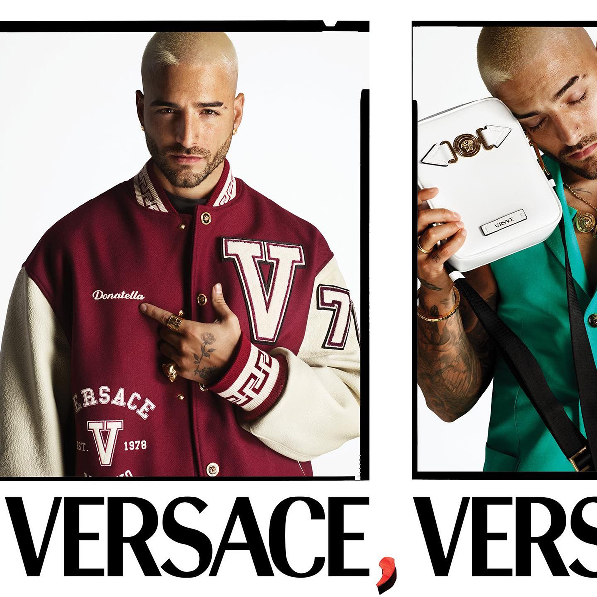 Maluma in his first campaign as a Versace model.