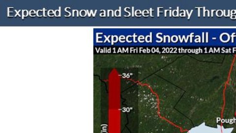 Pronóstico de nieve en el estado Nueva York.
