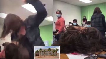 La estudiante golpeó a su compañera sin piedad.